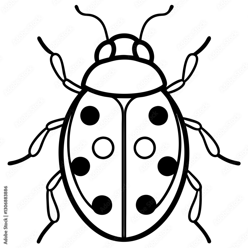 Simple Ladybug One-Stroke Vector Art Simple Ladybug One-Stroke Vector Art