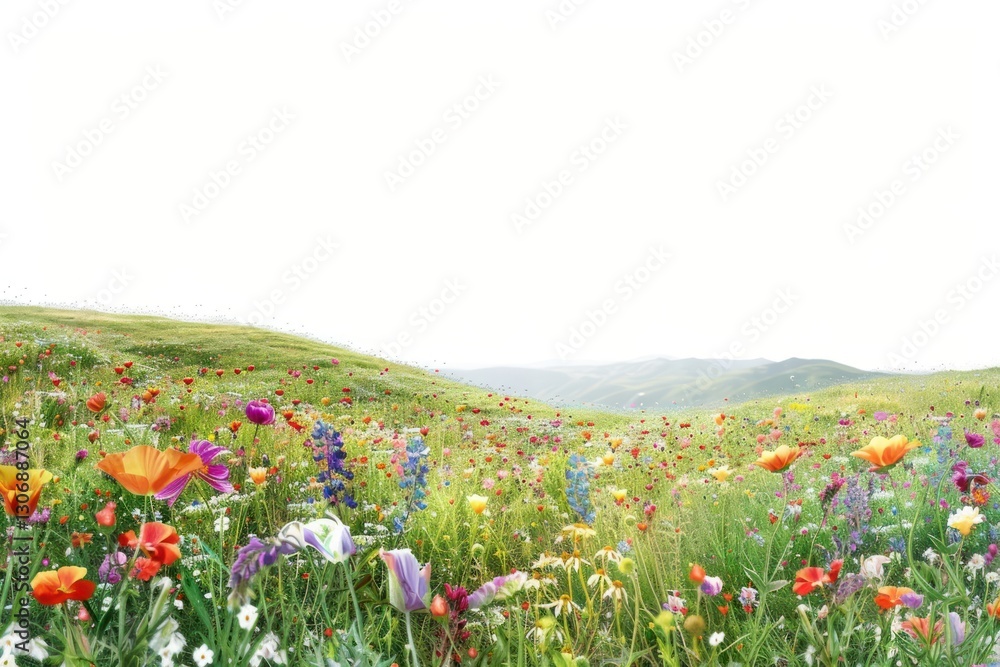 Fototapeta premium Vibrant wildflower meadow landscape