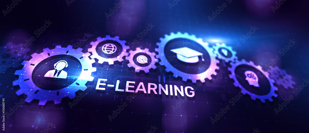 E-learning, Online education, internet studying. Business, technology and personal development concept on virtual screen. E-learning, Online education, internet studying. Business, technology and personal development concept on virtual screen.