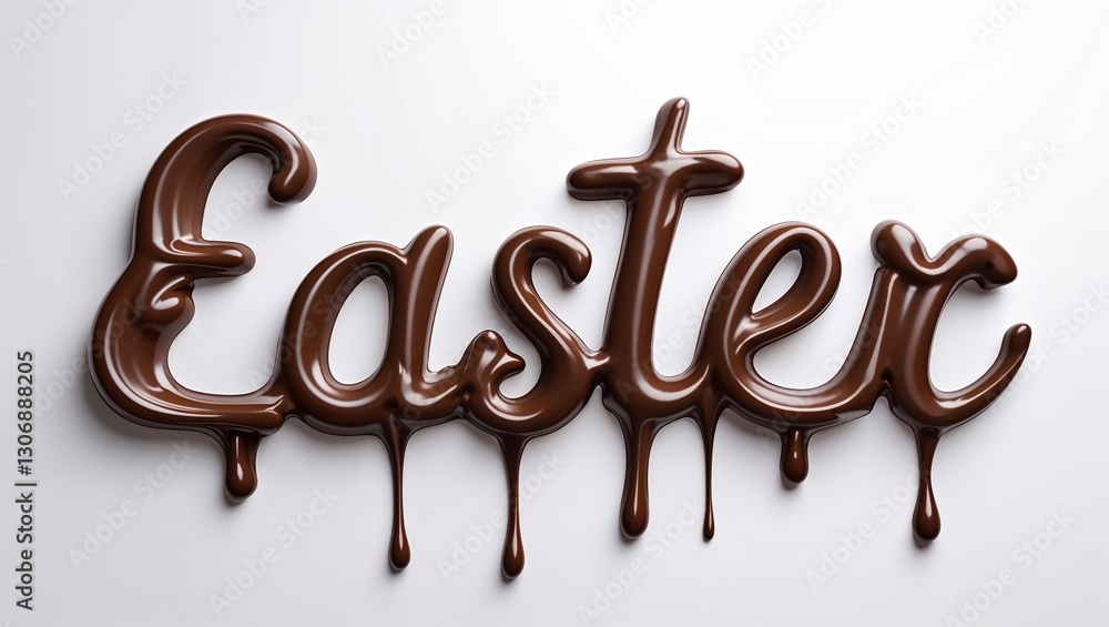 creamy easter chocolate dripping happy easter text creamy easter chocolate dripping happy easter text