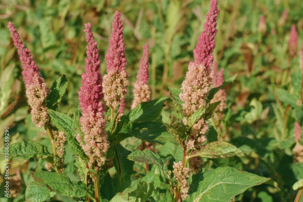 Pigweed Amaranth: Beautiful Red-Root Flower in Wild Nature of Galicia, Spain Pigweed Amaranth: Beautiful Red-Root Flower in Wild Nature of Galicia, Spain