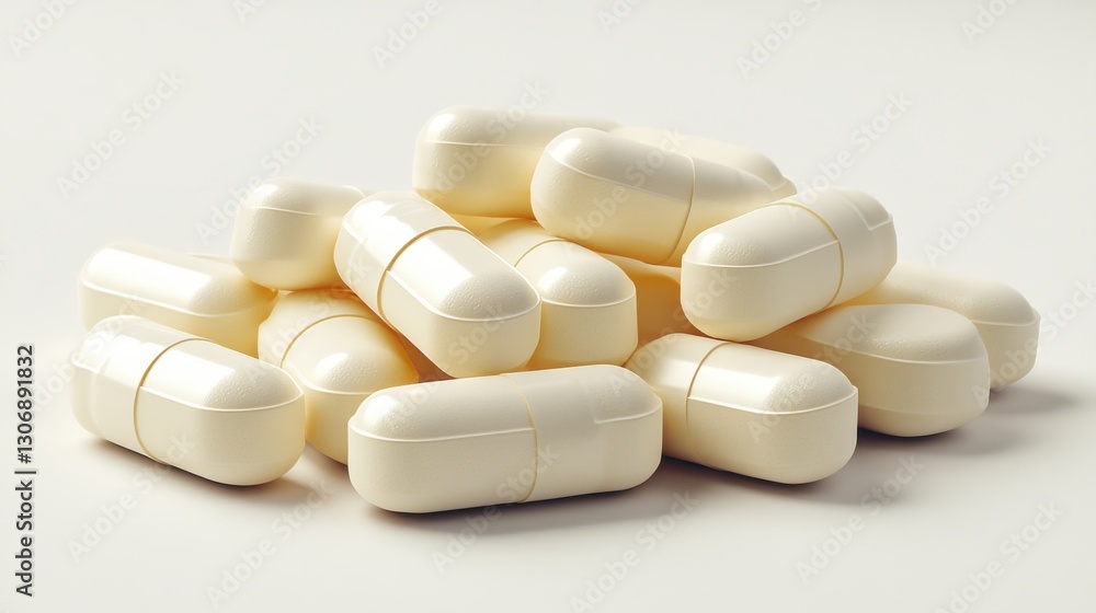 white pills isolated on a white background,cartoon illustration style white pills isolated on a white background,cartoon illustration style