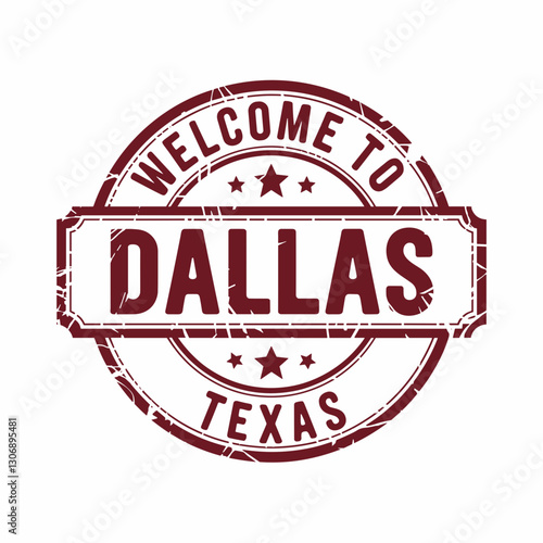Vintage Dallas Texas Welcome Stamp