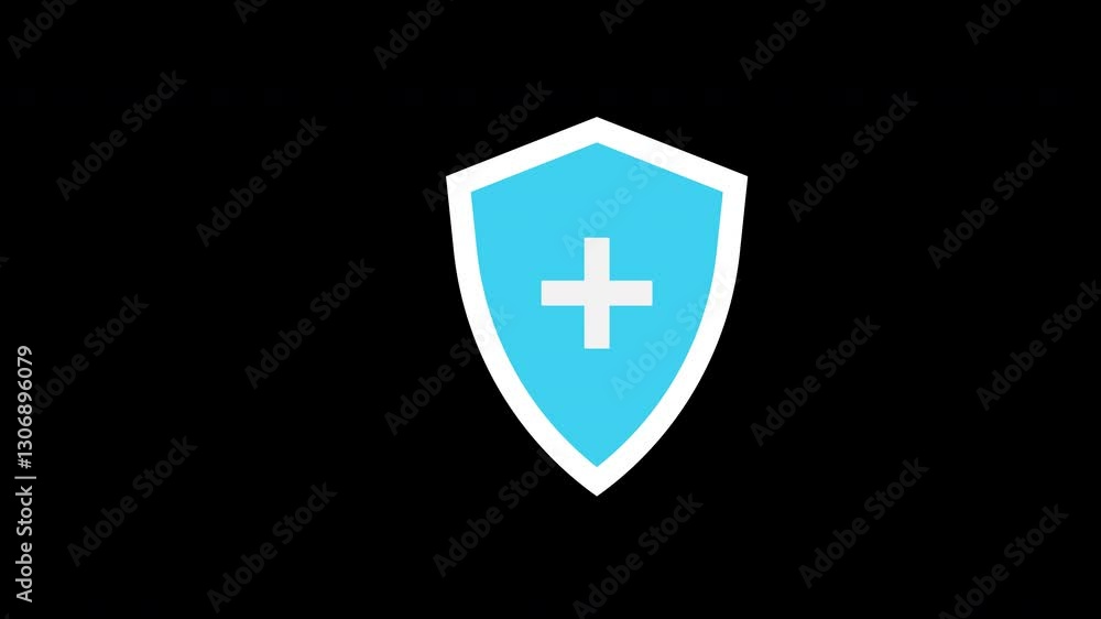Shield, cybersecurity and protection icon concept animation with alpha channel Shield, cybersecurity and protection icon concept animation with alpha channel