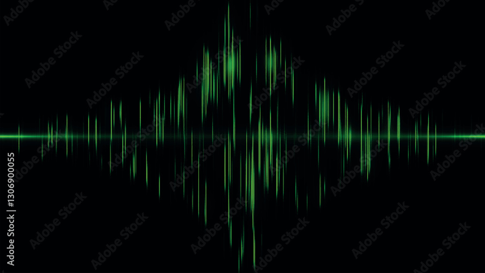 Abstract digital sound wave. Equalizer, wave on black background. Digital sound wave, diagram - 3d vector illustration. Abstract digital sound wave. Equalizer, wave on black background. Digital sound wave, diagram - 3d vector illustration.