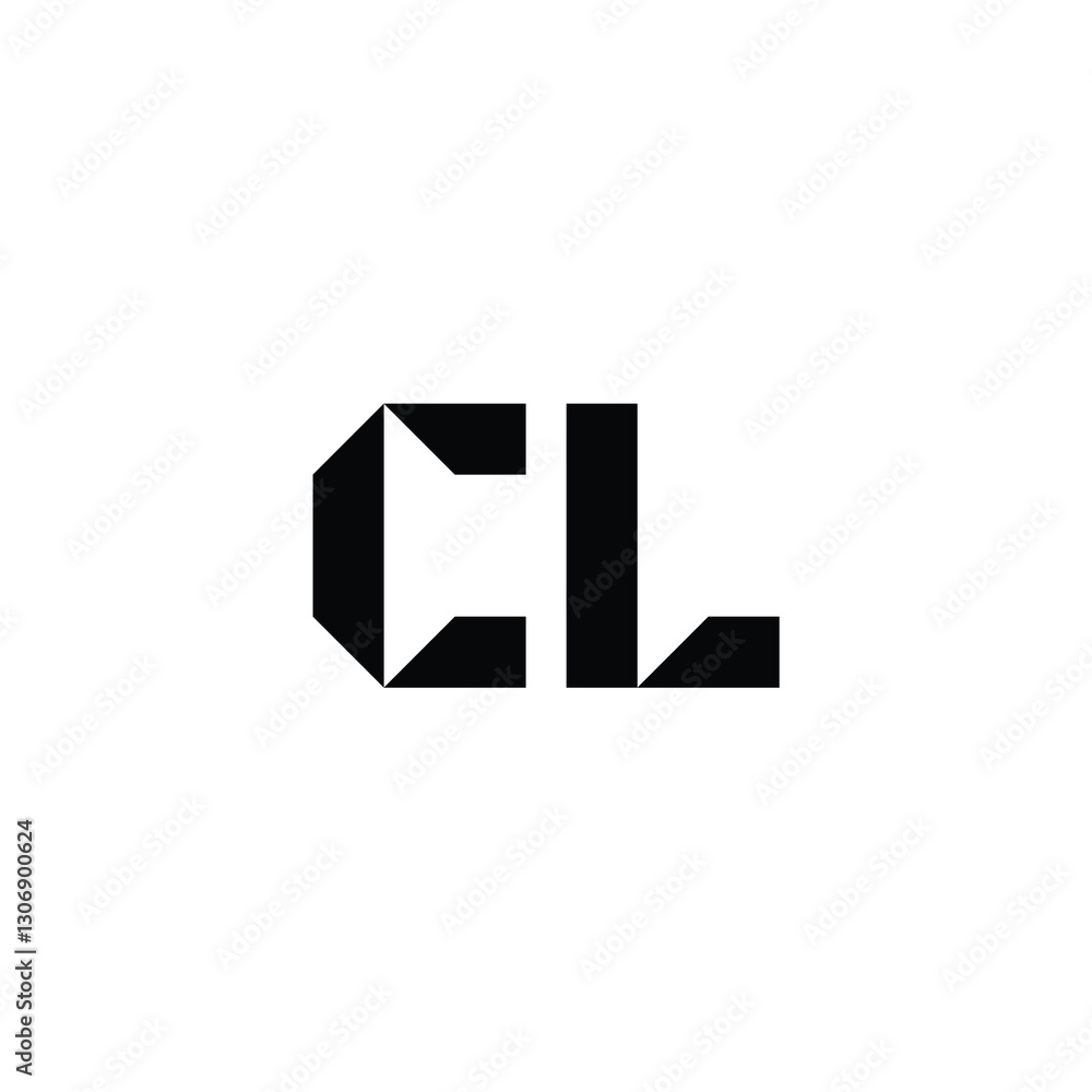Fototapeta premium CL monogram logo design letter text name symbol monochrome logotype alphabet character simple logo