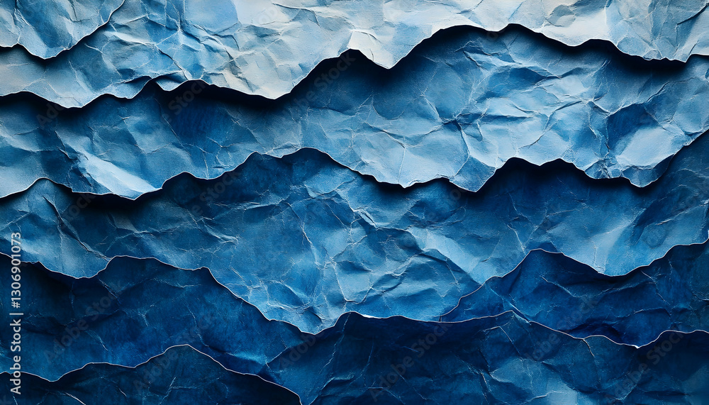 Abstract Blue Paper Texture with Layered Waves Abstract Blue Paper Texture with Layered Waves