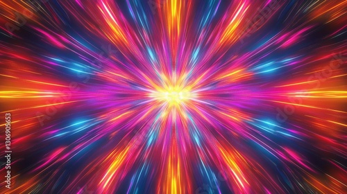 A bright, colorful abstract pattern with glowing lines and shifting colors, dynamic and futuristic, ultra-detailed, 8k