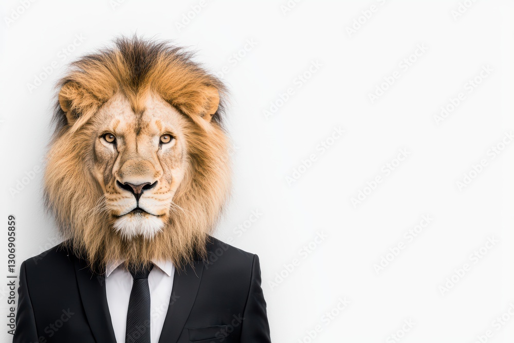 Lion in Business Suit Portraying Corporate Executive in a Unique Conceptual Image Lion in Business Suit Portraying Corporate Executive in a Unique Conceptual Image