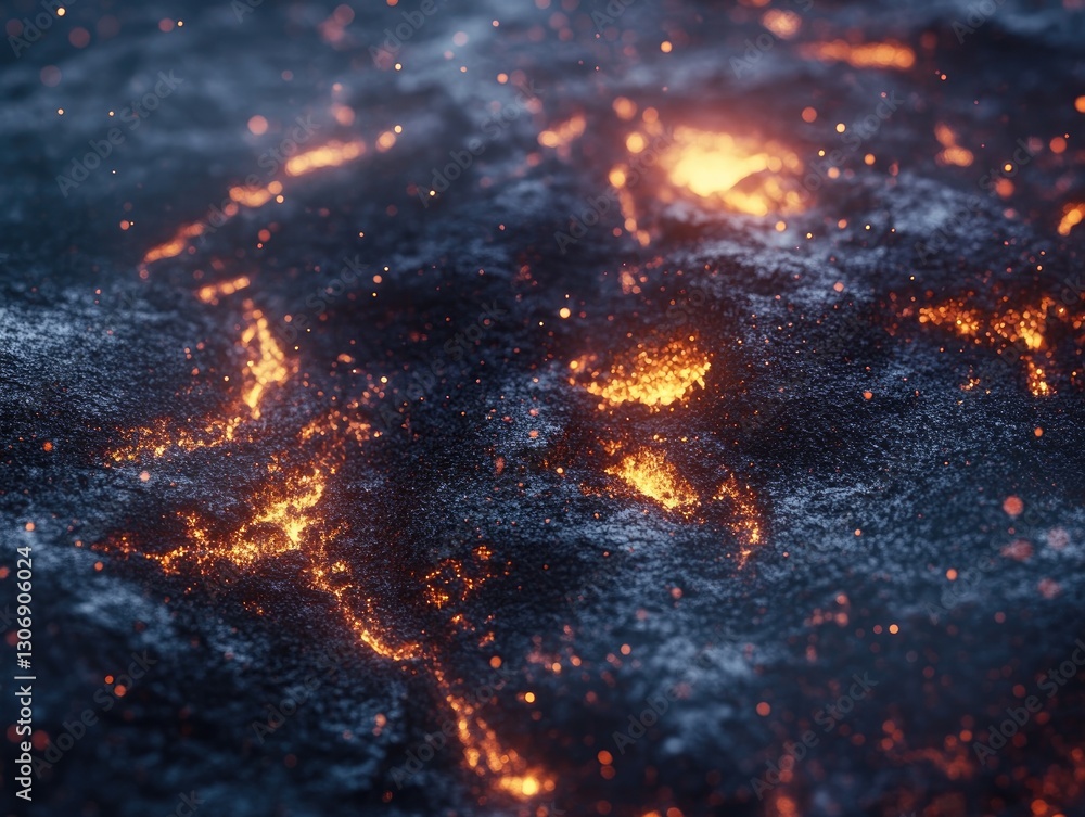 Abstract texture depicting volcanic activity with fiery orange details Abstract texture depicting volcanic activity with fiery orange details