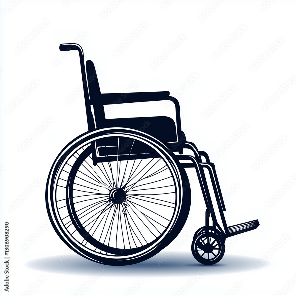 A wheelchair accessibility icon b silhouette design on white background A wheelchair accessibility icon b silhouette design on white background