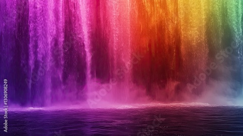 Colorful Waterfall Rainbow Nature Background
