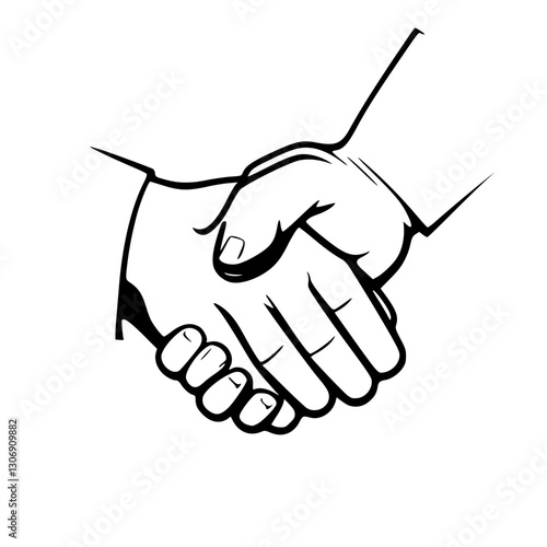 Two Businessmen Strong Handshake With Copy Space