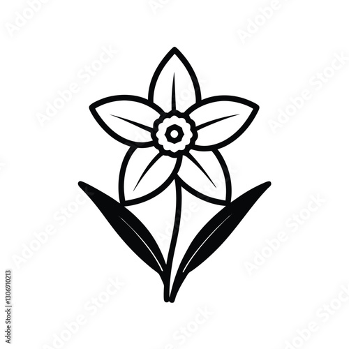 black and white flower vector illustration
