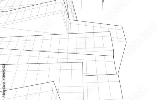 Urban Wireframe – Modern Architectural Perspective