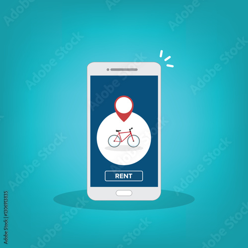 Bicycle rent or sharing bike application on a mobile phone.	