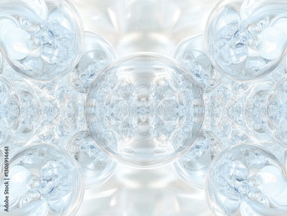 Abstract spheres of ice and light reflecting a cool mirrored fantasy Abstract spheres of ice and light reflecting a cool mirrored fantasy