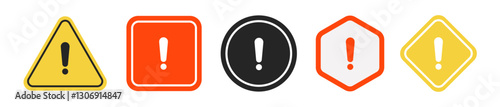 Exclamation marks. Caution alarm set