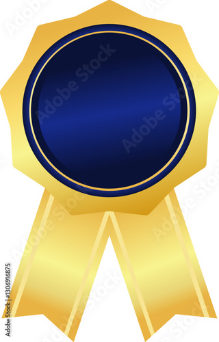 Blue And Gold Medal Badge