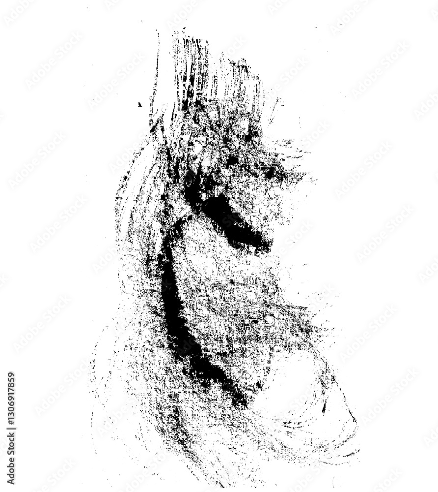 Fototapeta premium Wispy abstract ink brush stroke with organic flow and dynamic motion