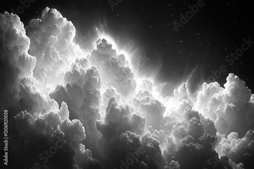 A cloudy black background, ...