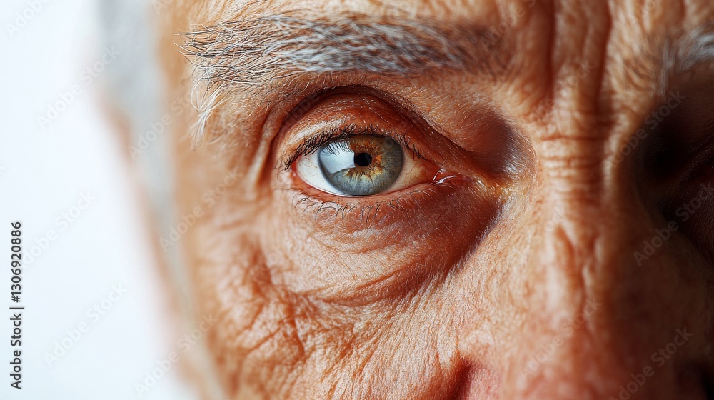 Close up of an elderly mans expressive eye Close up of an elderly mans expressive eye