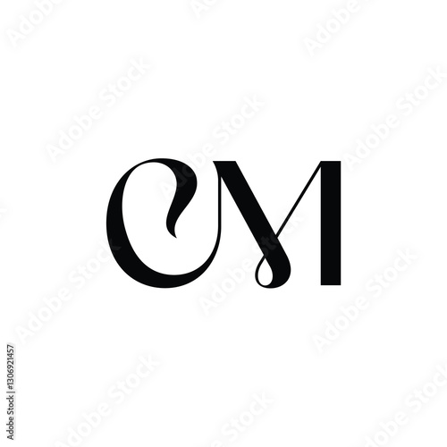 CM monogram logo design letter text name symbol monochrome logotype alphabet character simple logo