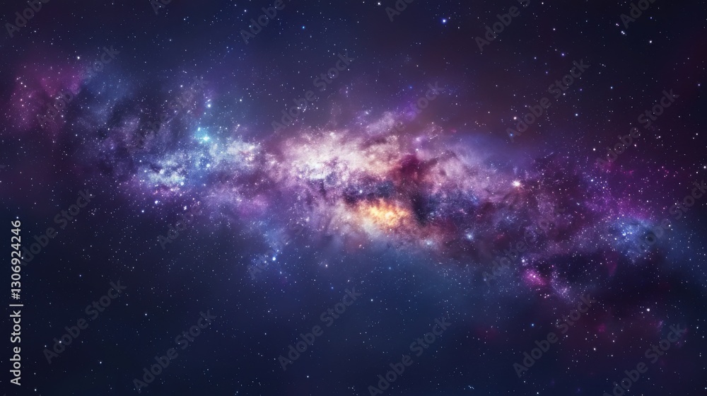 Fototapeta premium Stunning Cosmic Nebula with Vibrant Colors and Shimmering Stars