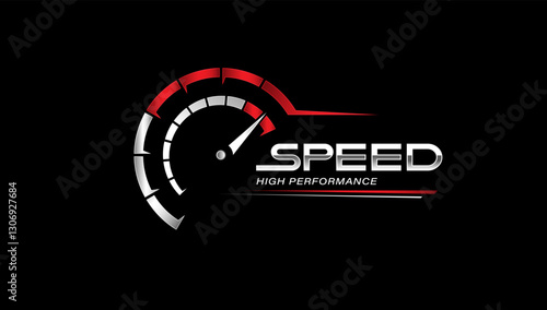 Speed of flaming speedometer for racing event. vector eps10
