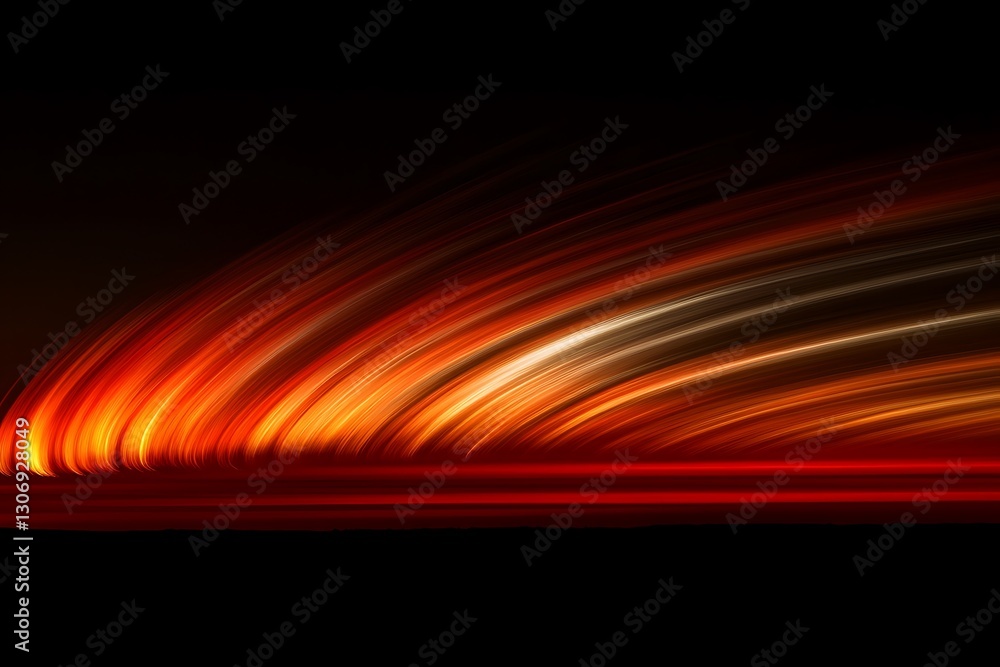 Obraz premium Abstract representation of fiery lines and luminous energy against black background