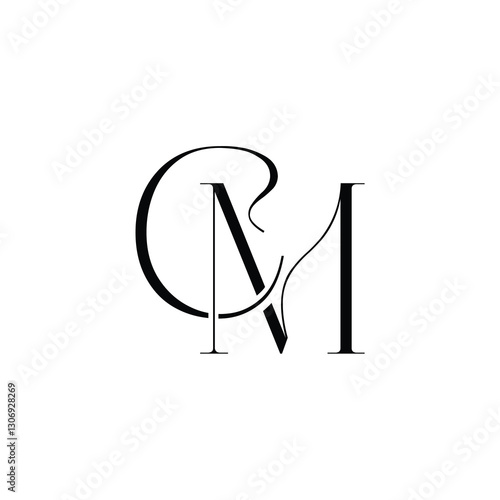 CM monogram logo design letter text name symbol monochrome logotype alphabet character simple logo