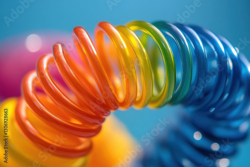A plastic spring toy, color...