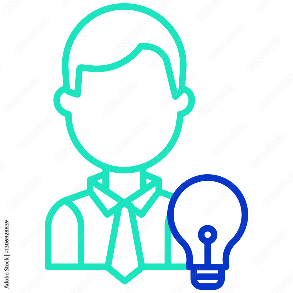 Creative idea outline dual color icon Creative idea outline dual color icon