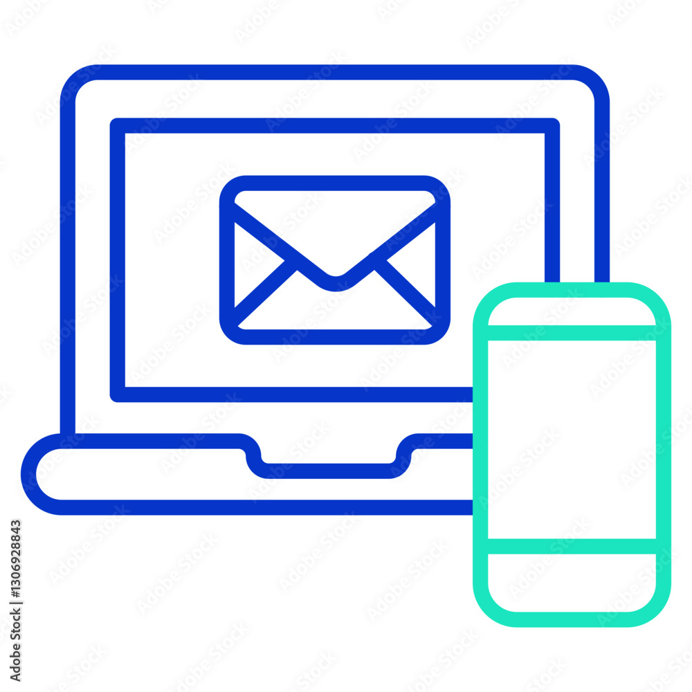 Device mobile outline dual color icon Device mobile outline dual color icon