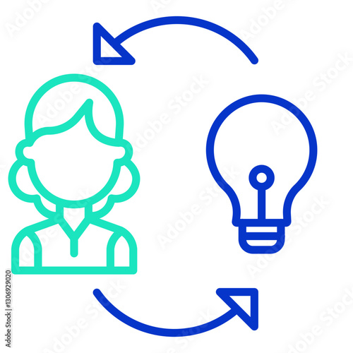 Entrepreneur outline dual color icon