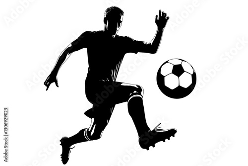 Generative AI: Male Soccer Player Silhouette
