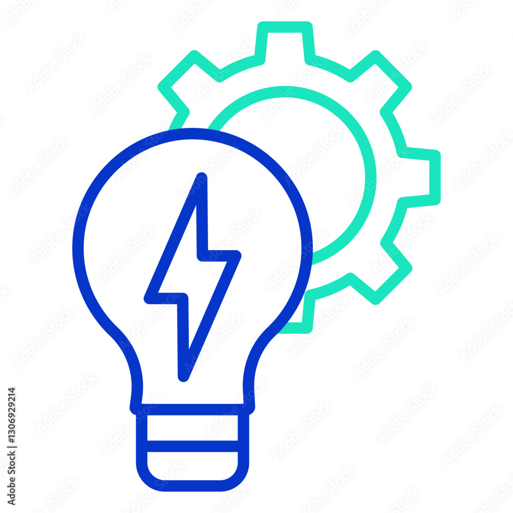 idea optimization outline dual color icon idea optimization outline dual color icon