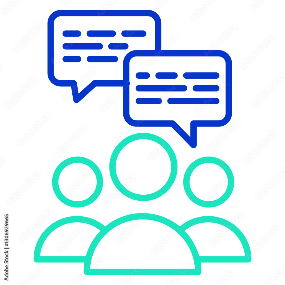Group conversation outline dual color icon Group conversation outline dual color icon