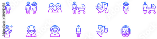 Set of Family icons