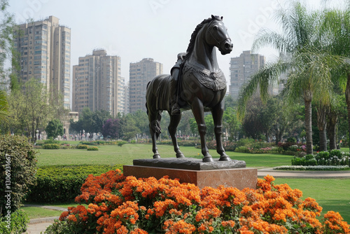 A statue of General San Mar...