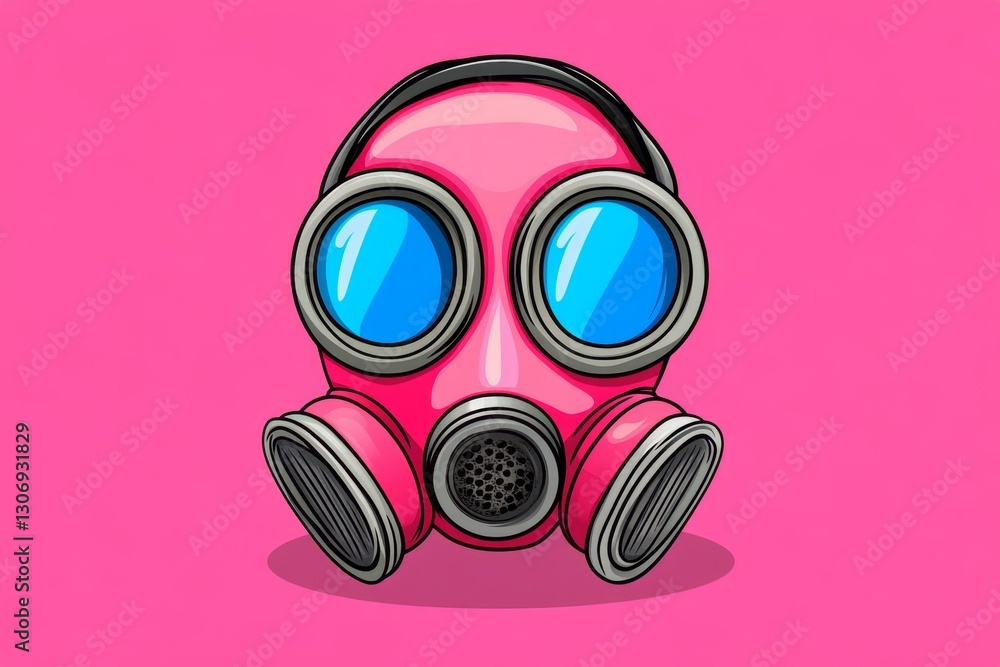 A clean vector illustration of a gas mask symbolizing contaminated air A clean vector illustration of a gas mask symbolizing contaminated air