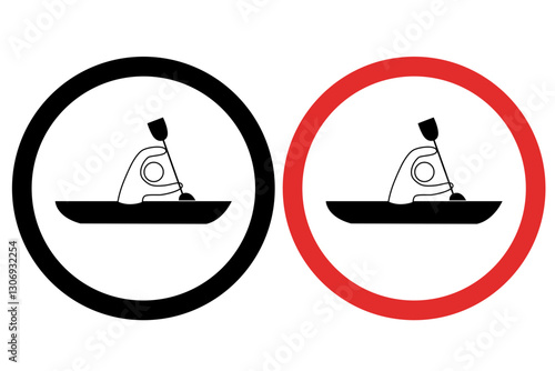 No Kayaking Prohibited Sign Icons