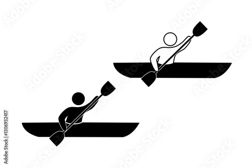 Kayaker Paddling  Icons