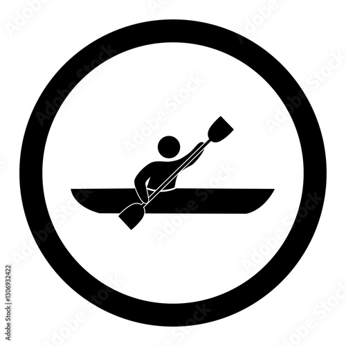 Kayaker Paddling  Icon