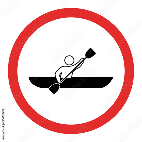 No Kayaking Prohibited Sign Icon