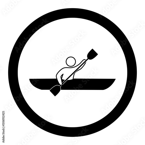 Kayaker Paddling  Icon