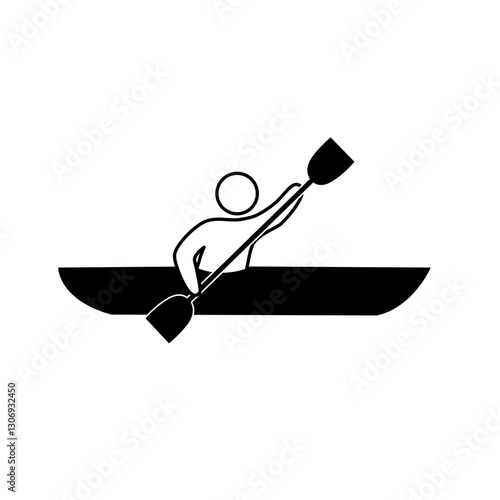 Kayaker Paddling  Icon