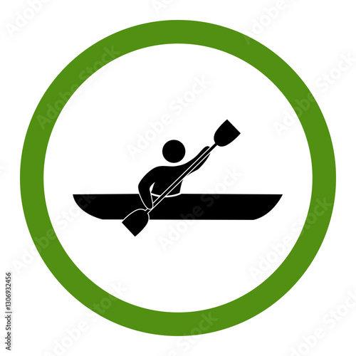 Kayaker Paddling  Icon