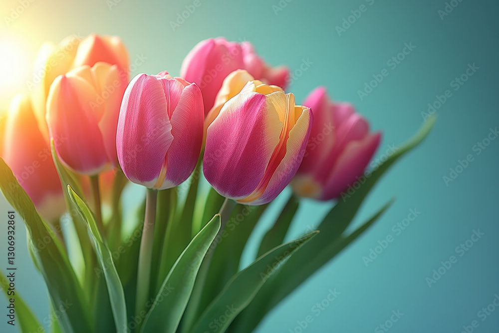 Fototapeta premium A vibrant bouquet of tulips symbolizing the essence of springtime.