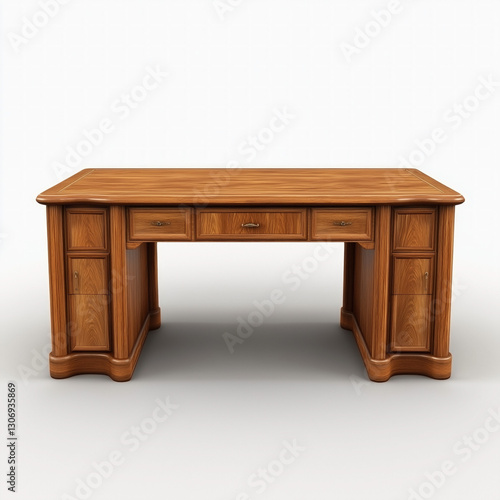 empty desk isolated